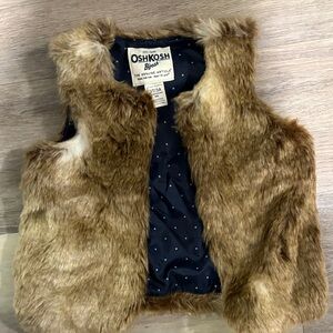 OshKosh B'gosh Brown Faux Fur Vest